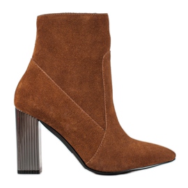 Goodin Botas de couro sexy marrom