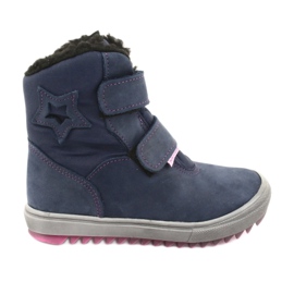 Botas com membrana Mazurek 1352 azul marinho rosa