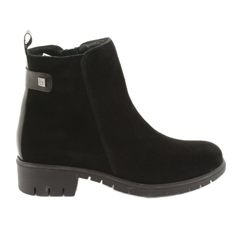 Arka Botas femininas camurça isolada couro 7202 preto