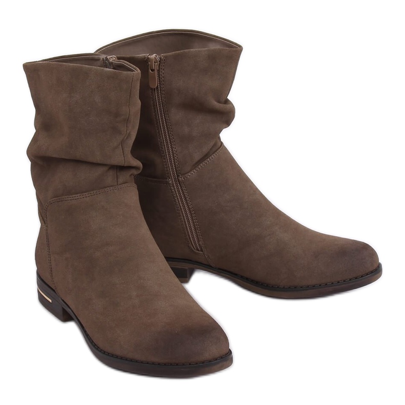 Botas rasas femininas cáqui 5139 cáqui