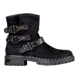 Lovery Trabalhadores de camurça preto