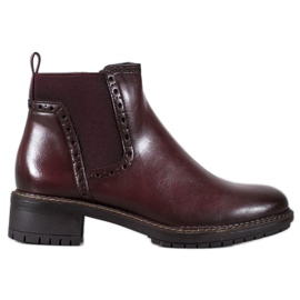Filippo Botas marrons com couro ecológico vermelho