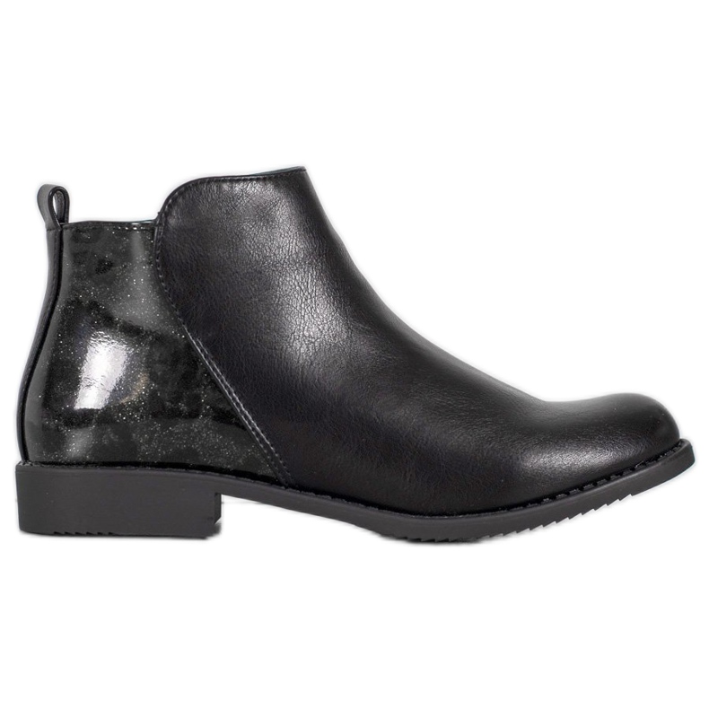 J. Star Botas de salto plano preto