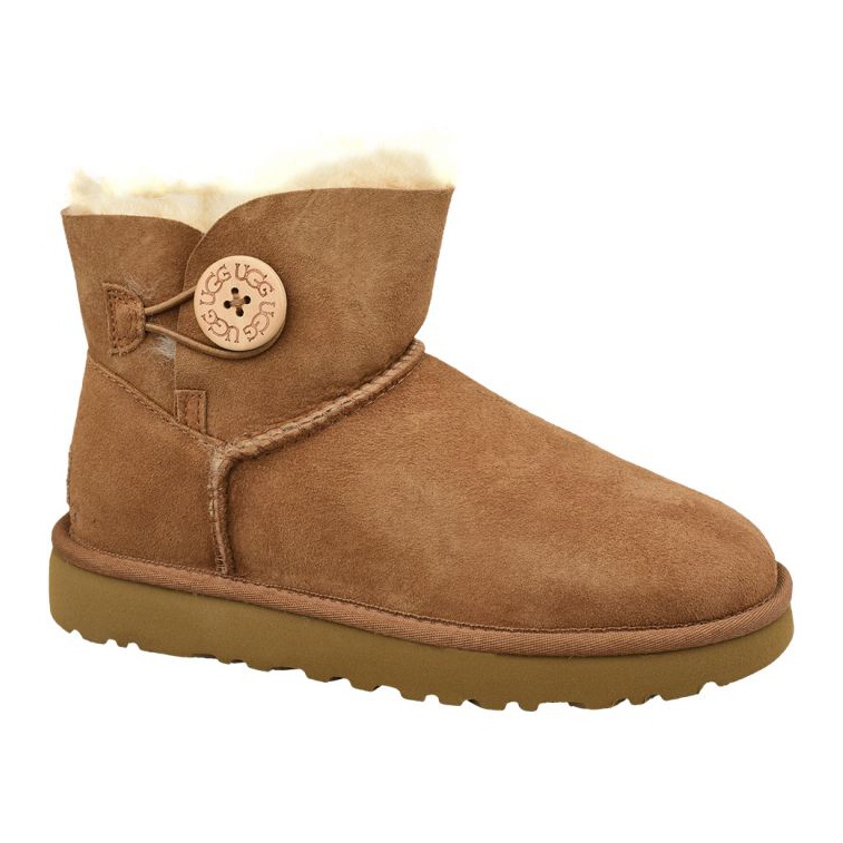 Sapatilhas Ugg Mini Bailey com botão Ii W 1016422-CHE castanho