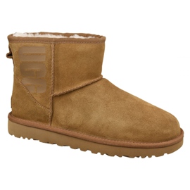Sapatos Ugg Classic Mini Ugg Rubber Logo W 1108231-CHE marrom