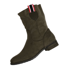 Botas rasas verdes para mulheres 99-110 Olive