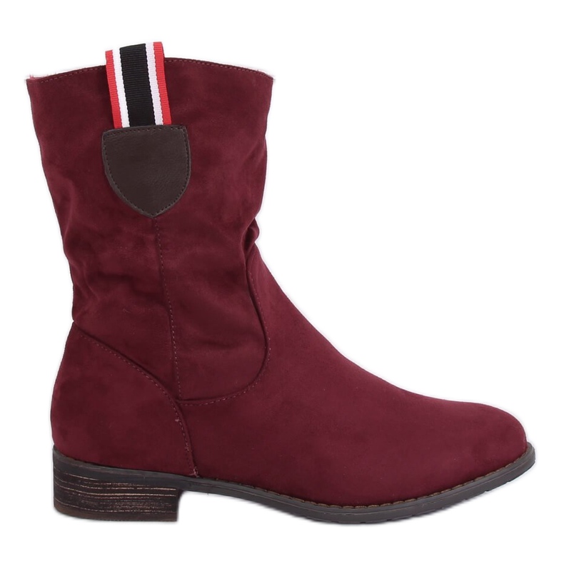Botas rasas femininas, bordô 99-110 vermelhas vermelho