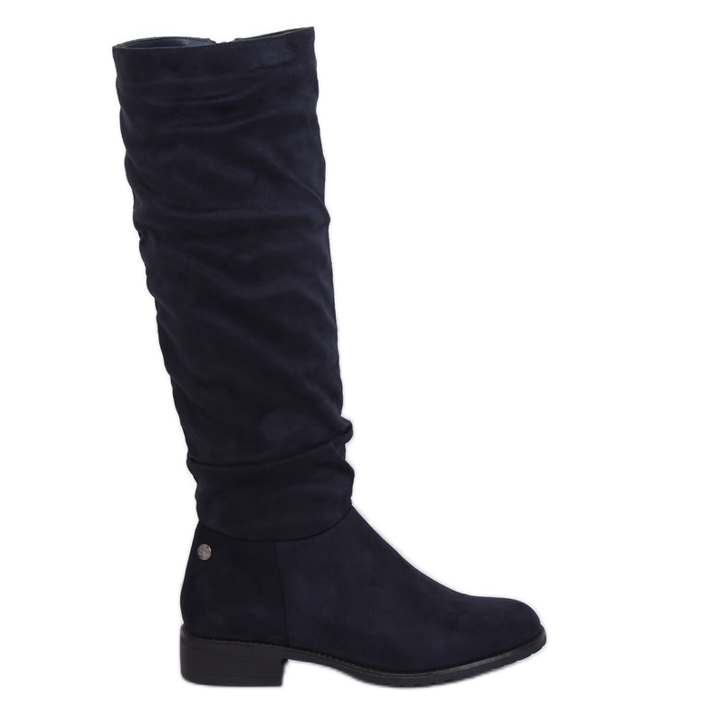 Botas de camurça azul marinho feminino E9308 Azul