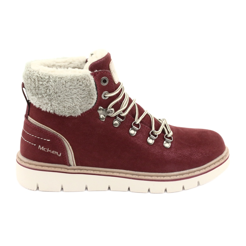 Botas de inverno MCKEY 1072 com atacadores castanho multicolorido cinza
