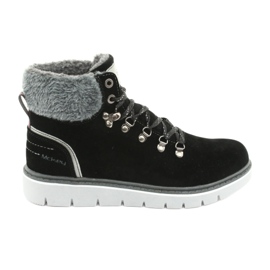 Botas de inverno MCKEY 1072 com atacadores preto cinza