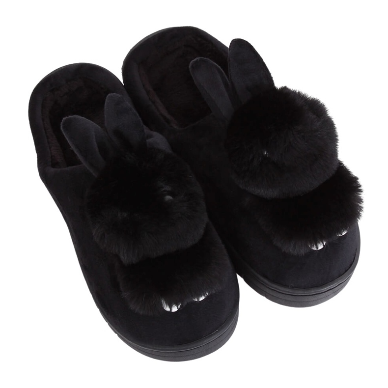Chinelos coelhinhos pretos femininos MA01 Preto