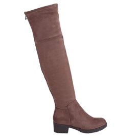 Botas de montaria femininas bege-marrom 0-207 Khaki