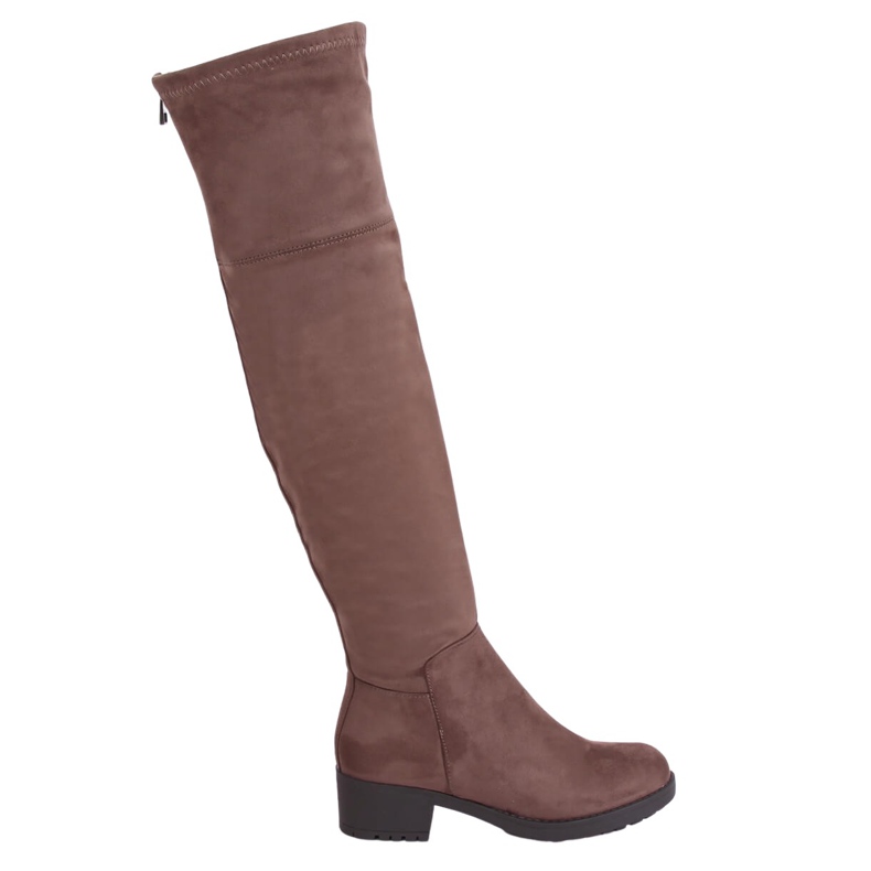 Botas de montaria femininas bege-marrom 0-207 Khaki