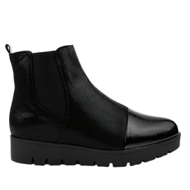 Botas rasas pretas com elástico KLS-83-1 preto