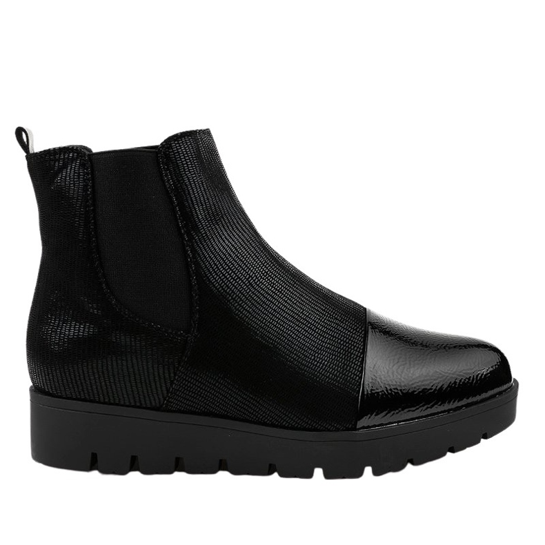 Botas rasas pretas com elástico KLS-83-1 preto