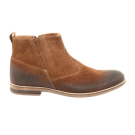 Sapato de camurça com zíper de camelo Riko 859 castanho Sapato de camurça com zíper de camelo Riko 859 castanho