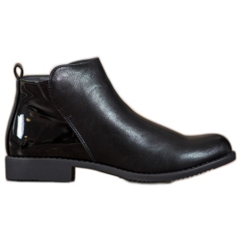 J. Star Botas de salto plano preto