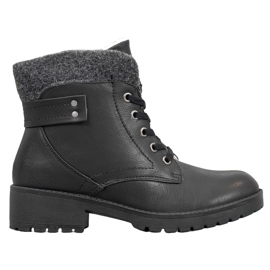 J. Star Botas de amarrar preto