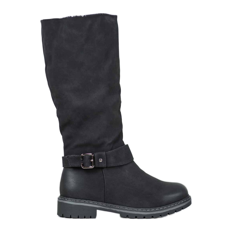 Super Me Botas Com Pele De Carneiro preto