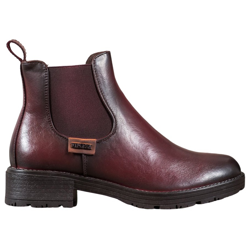 Botas VINCEZA marrons Chelsea vermelho
