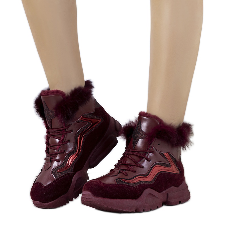 Tênis quente cor de vinho LS-2062 vermelho