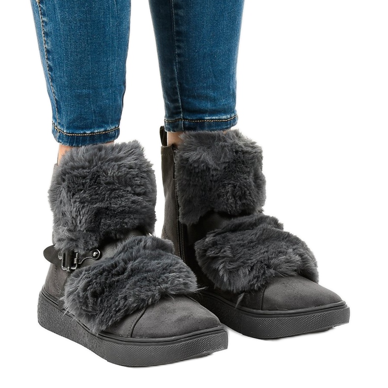 Botas isoladas de camurça cinza GF-QB08