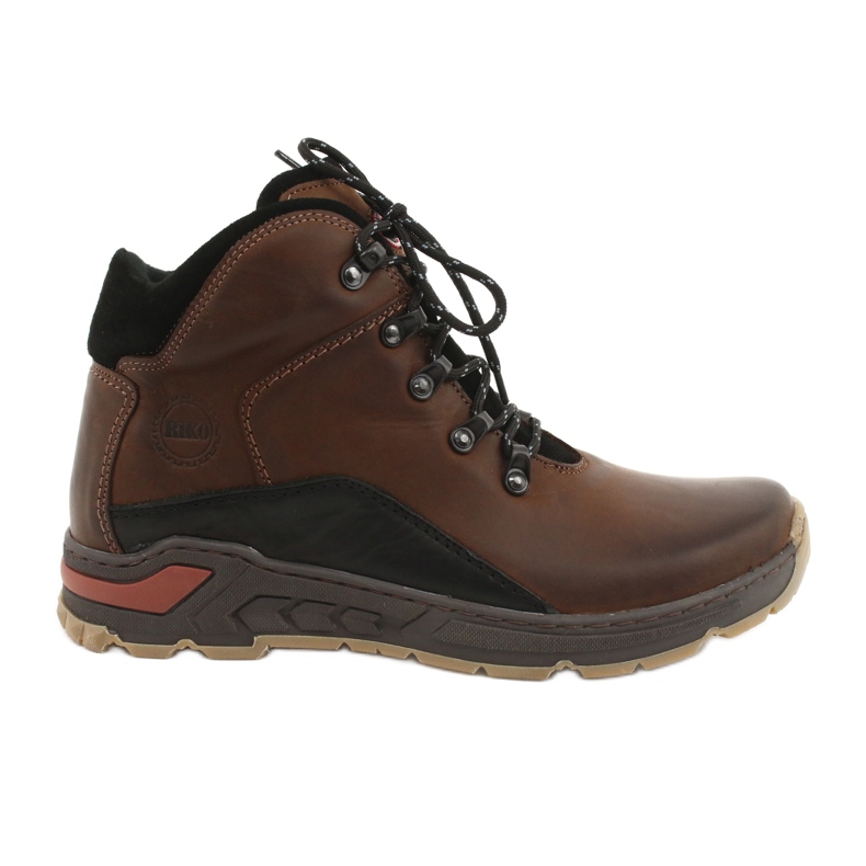 Botas de caminhada masculinas Riko 903 marrom / preto castanho