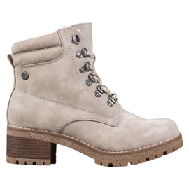 Goodin Botas bege com pele de carneiro
