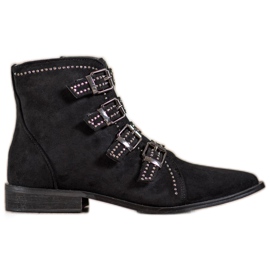 Bestelle Botas de camurça com fivelas preto