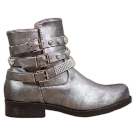 Forever Folie Botas Prateadas cinza