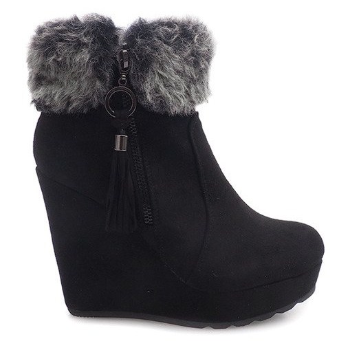 Botas em cunha 58-385 pretas preto