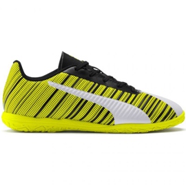 Puma One 5.4 It Jr 105664 04 chuteiras de futebol branco, preto, amarelo amarelo