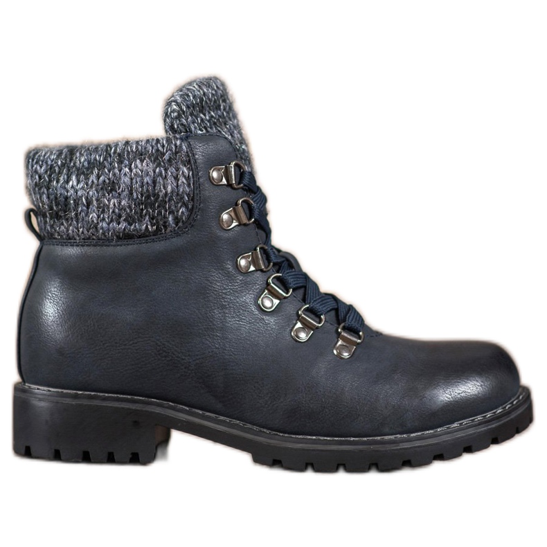 SHELOVET Botas de amarrar azul marinho