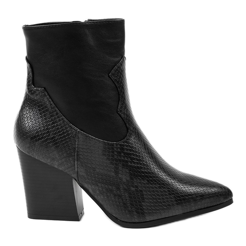 Botas pretas de tornozelo no poste de cobra YK-117 preto