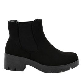 Botas pretas de salto alto com elástico 9996-6 preto
