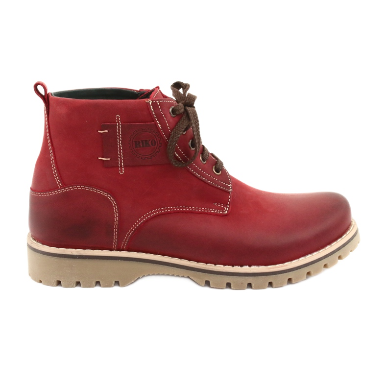 Botas de inverno com cordões Riko 888 vermelho Botas de inverno com cordões Riko 888 vermelho