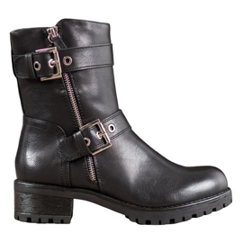 SHELOVET Trabalhadores com zíper ornamentado preto