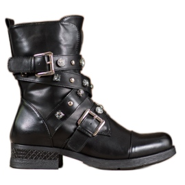 Kayla Trabalhadores com cinto decorativo preto