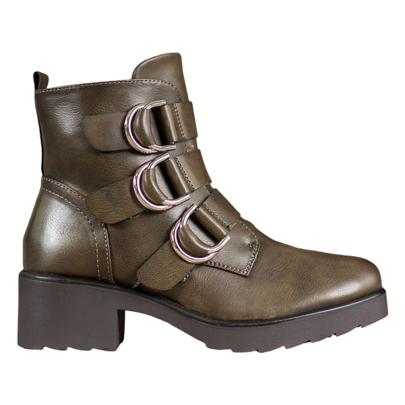 Queentina Botas de oliva na plataforma verde