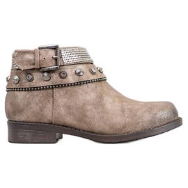 Forever Folie Botas com strass castanho