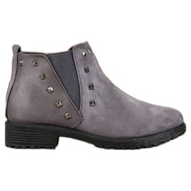 SHELOVET Botas com pregos cinza