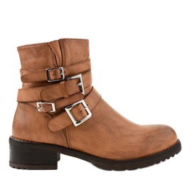 Botas femininas marrons com fivelas 548-PA castanho