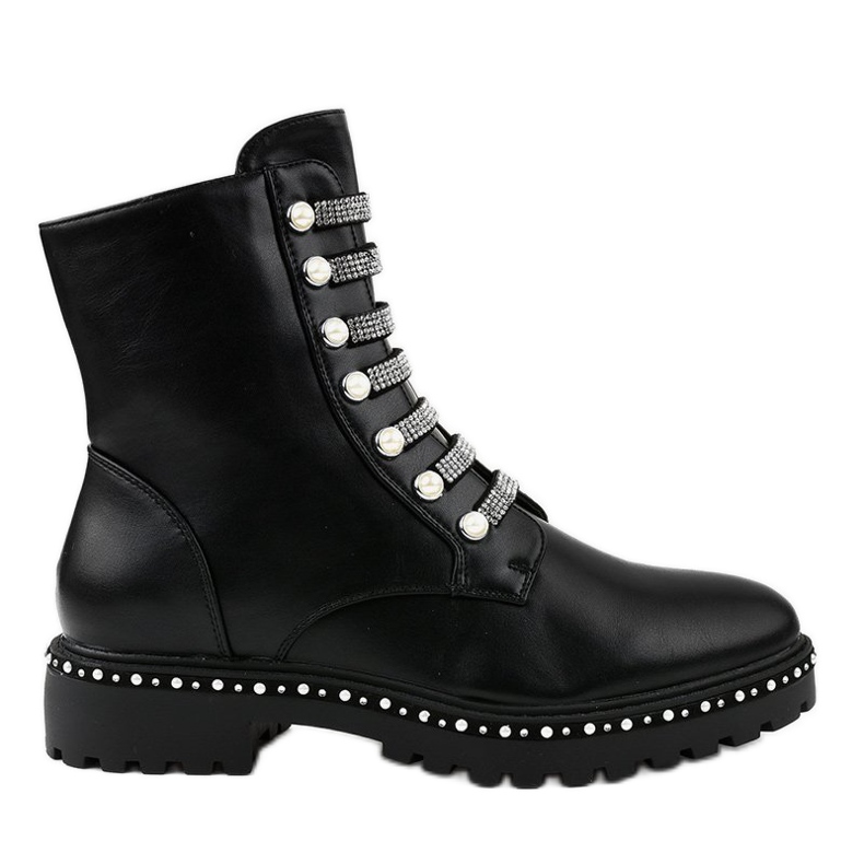 Botas femininas pretas rasas A-537 preto