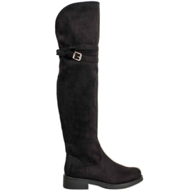 Ideal Shoes Botas elegantes com fivela preto