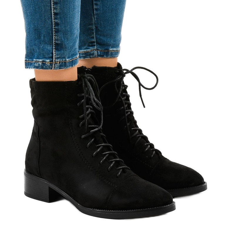 Botas pretas sem salto para mulheres 3127 preto