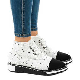 Botas brancas com cordões TS1811 branco