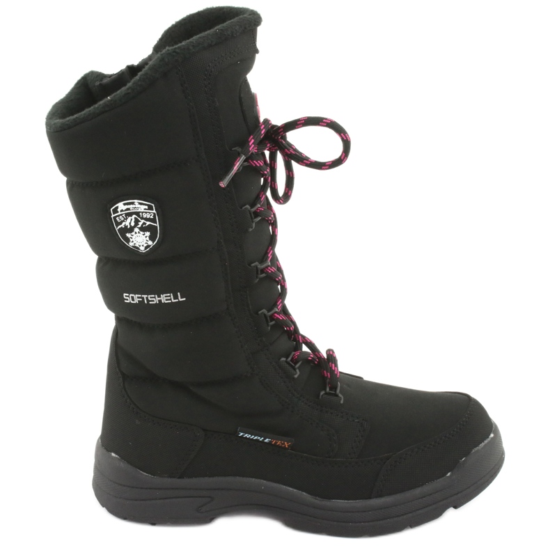 Botas de neve com membrana American Club SN12 em preto rosa
