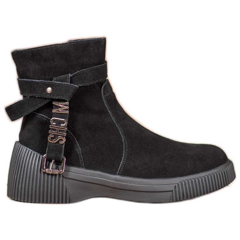 Filippo Botas de couro na plataforma preto