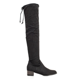 Seastar Botas acima do joelho com cristais preto