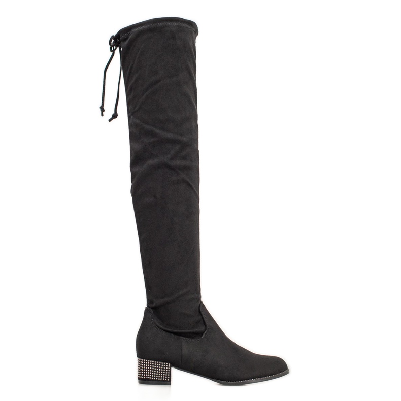 Seastar Botas acima do joelho com cristais preto Seastar Botas acima do joelho com cristais preto